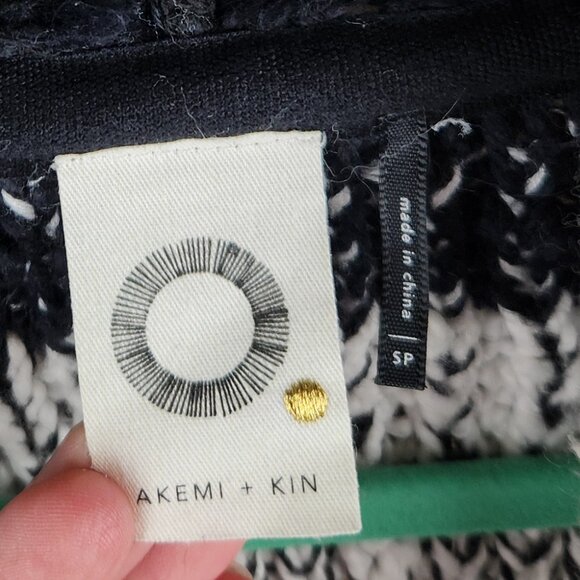 Anthropologie Akemi + Kin Slouchy Knit Pompom Ombre Cardigan Coat SP Flawed - Picture 7 of 12